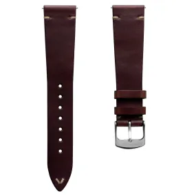 Genuine Horween Chromexcel® V-Stitch Leather Watch Strap - Red