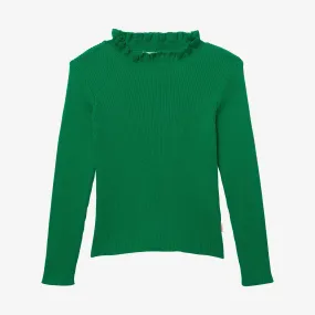 Girls' green knitted sweater