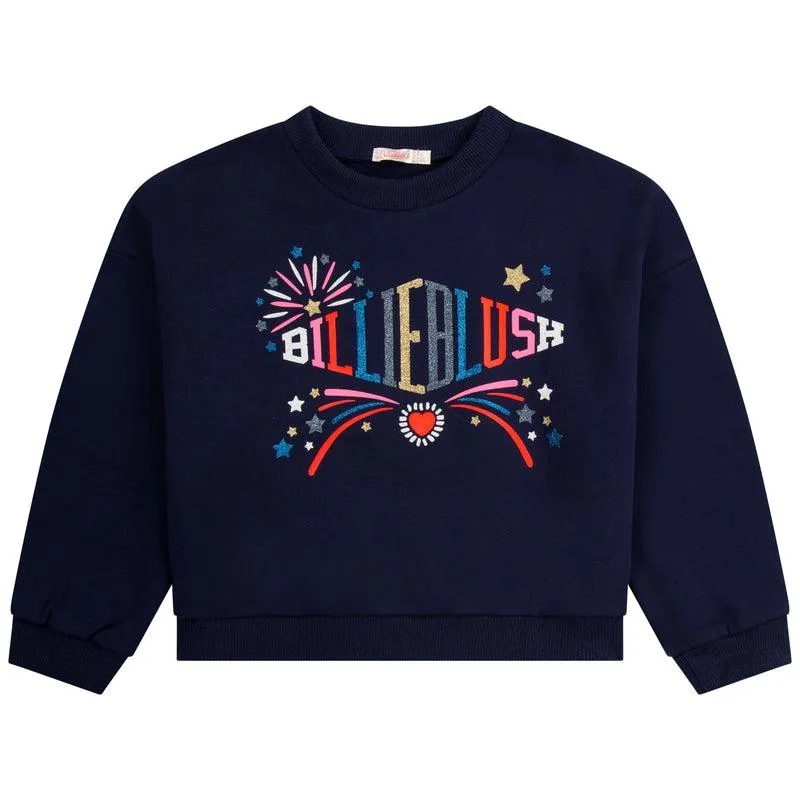 Girls Navy Celebration Sweatshirt