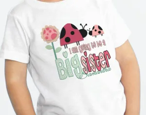 Going to Be a Big Sister Shirts Ladybugs TShirt Baby Birth Anouncement pink for girls