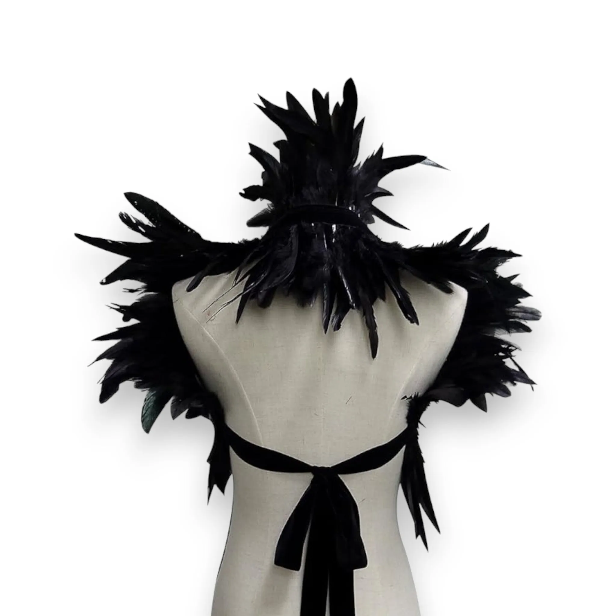 Gothic Black Feather Bolero Shrug