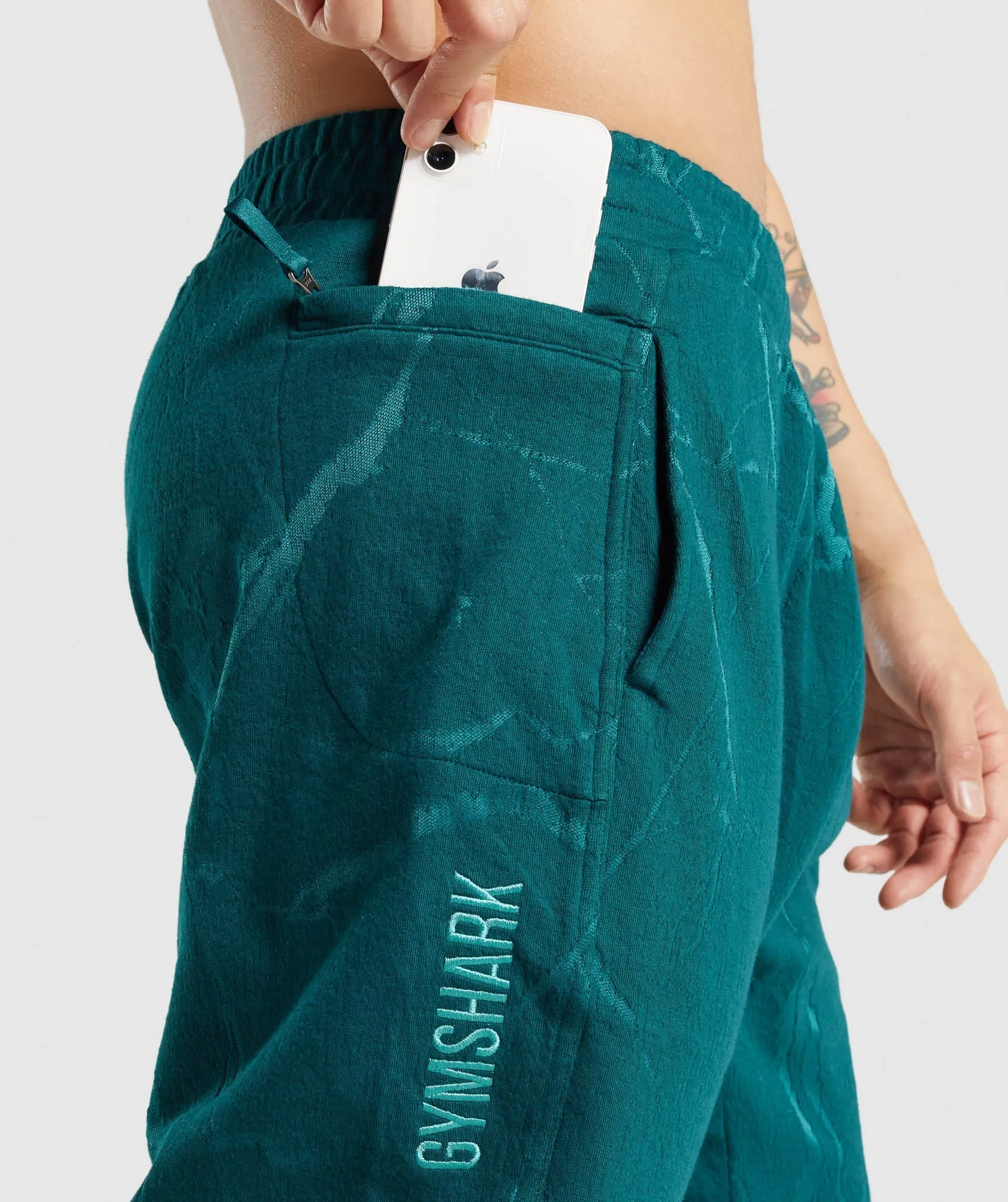 Gymshark Power Joggers - Teal Print