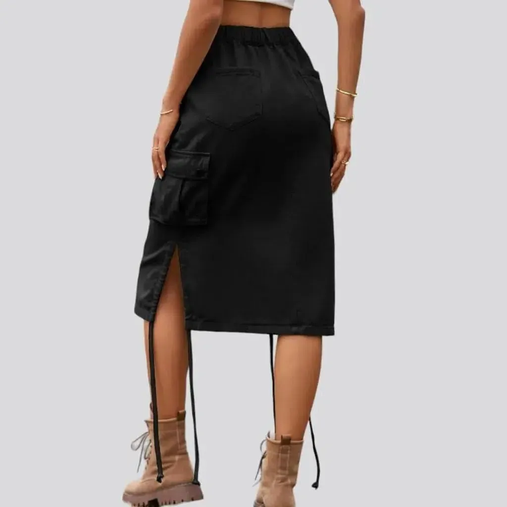 High-waist cargo jeans skirt for ladies