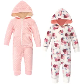 Hudson Baby Fleece Jumpsuits, Coveralls, and Playsuits, Floral Baby