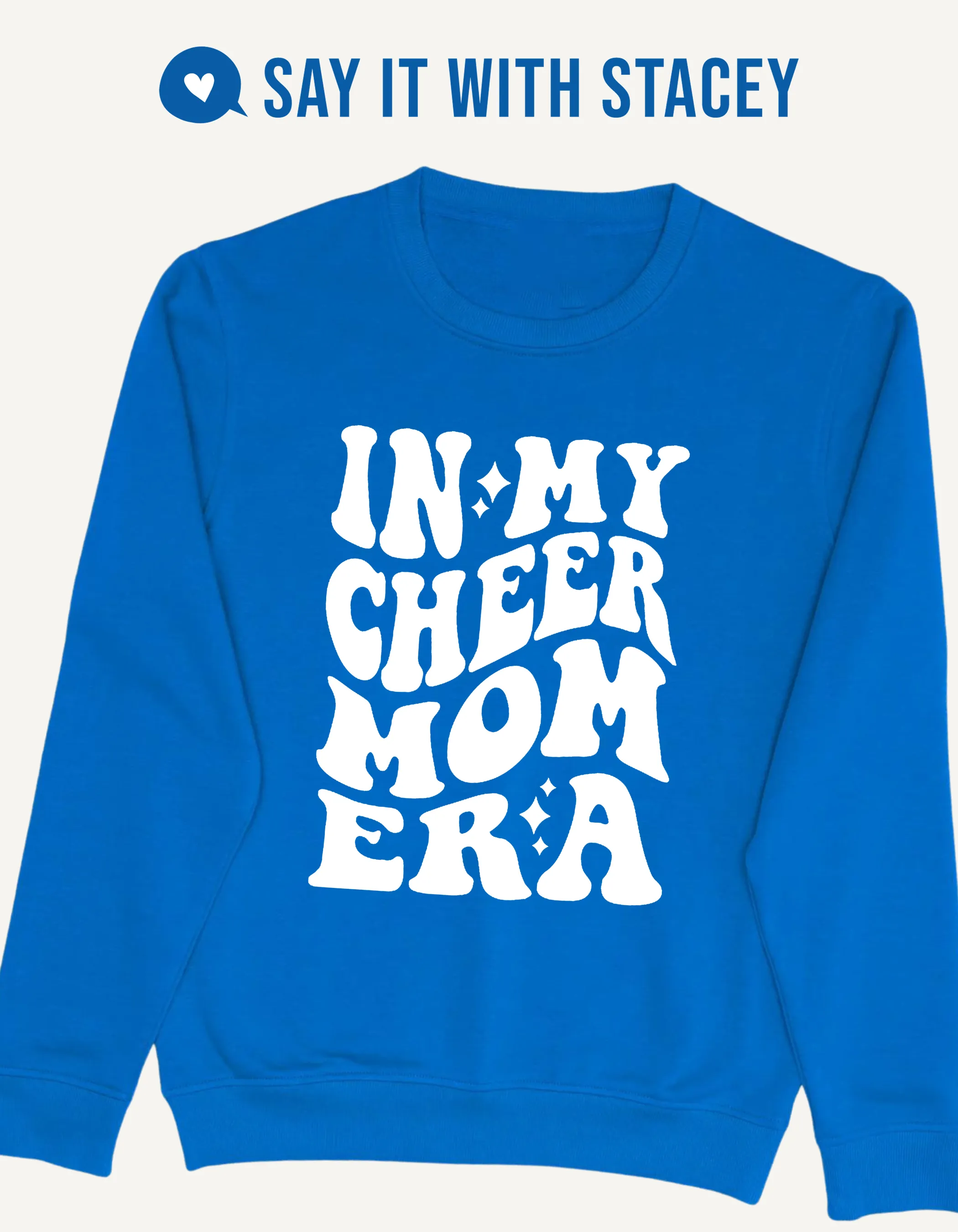 In my Cheer Mom Era Crewneck Royal Blue Adult