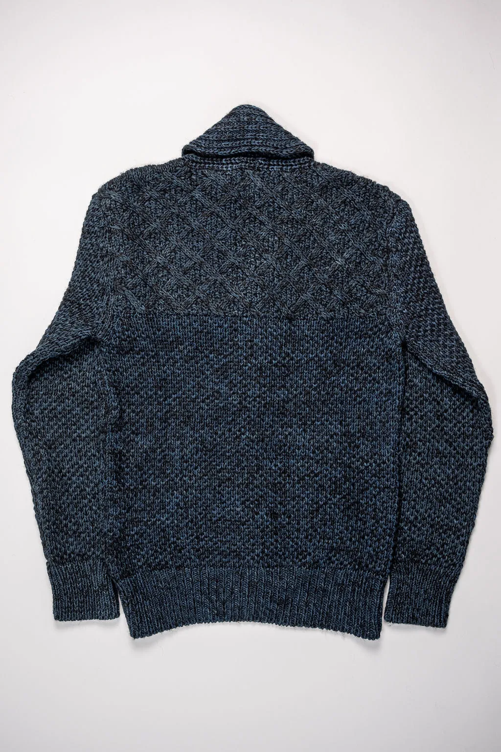 Indi   Ash Andes Cardigan - Black Alpaca / Dark Indigo