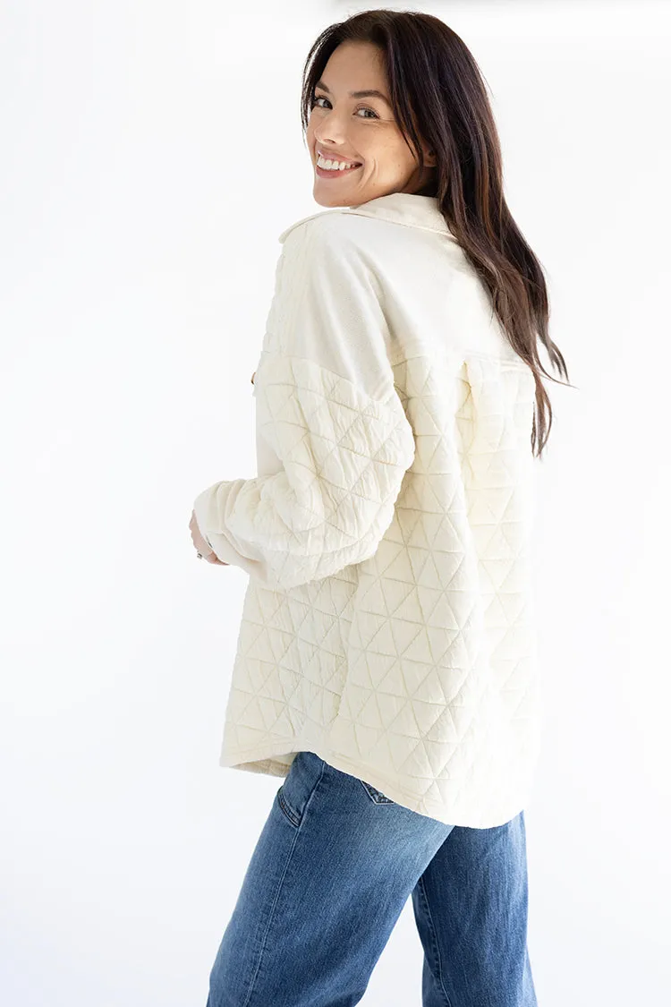 Ivory Quilted Shacket