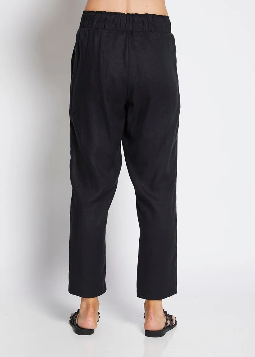 Jones Linen Trousers in Black