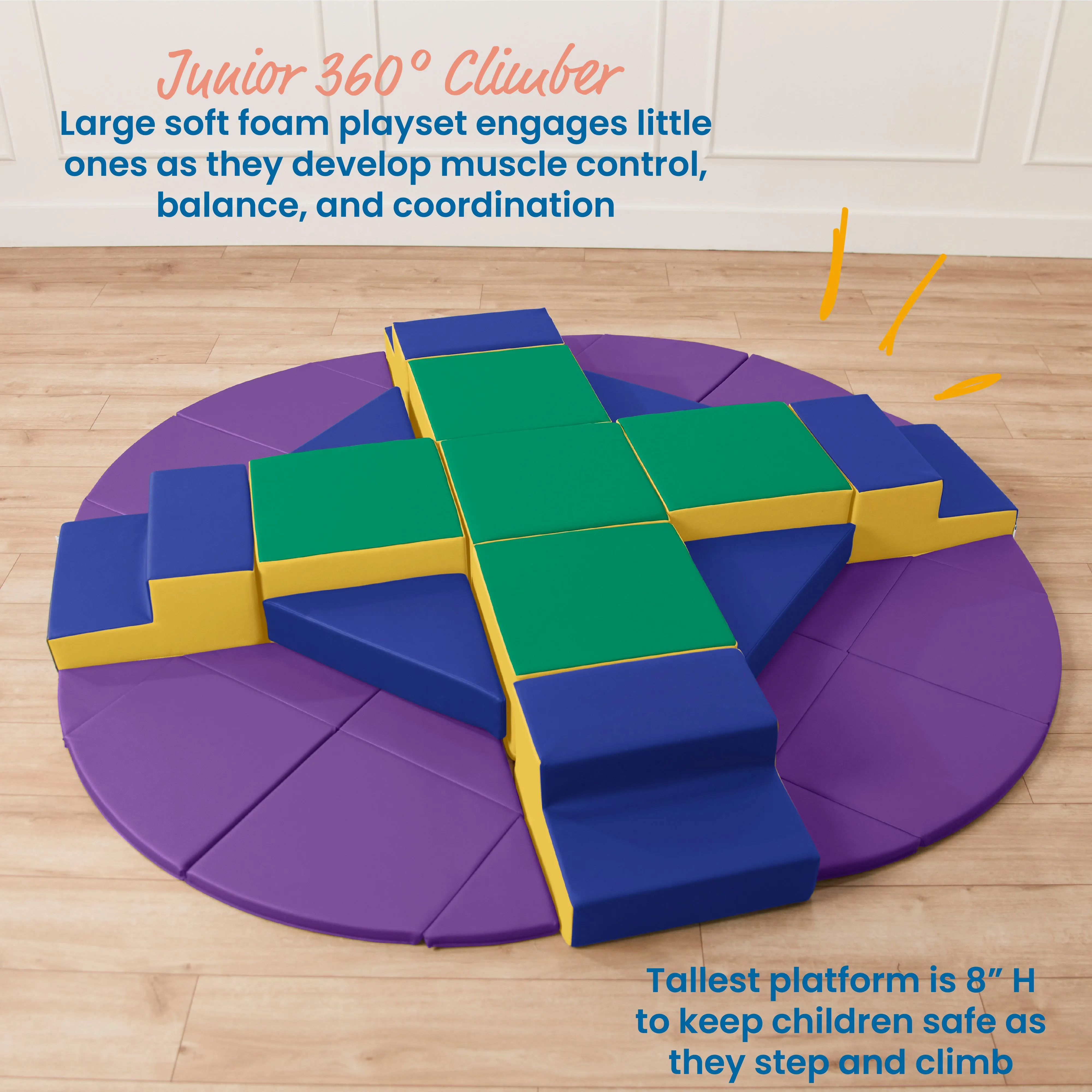 Junior Adventurer's Summit with Steps, 360 Climber, 17-Piece