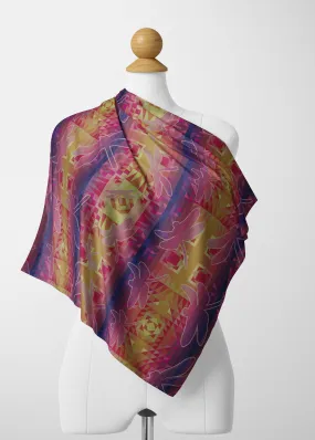 Kaleidoscope Dragonfly Satin Shawl