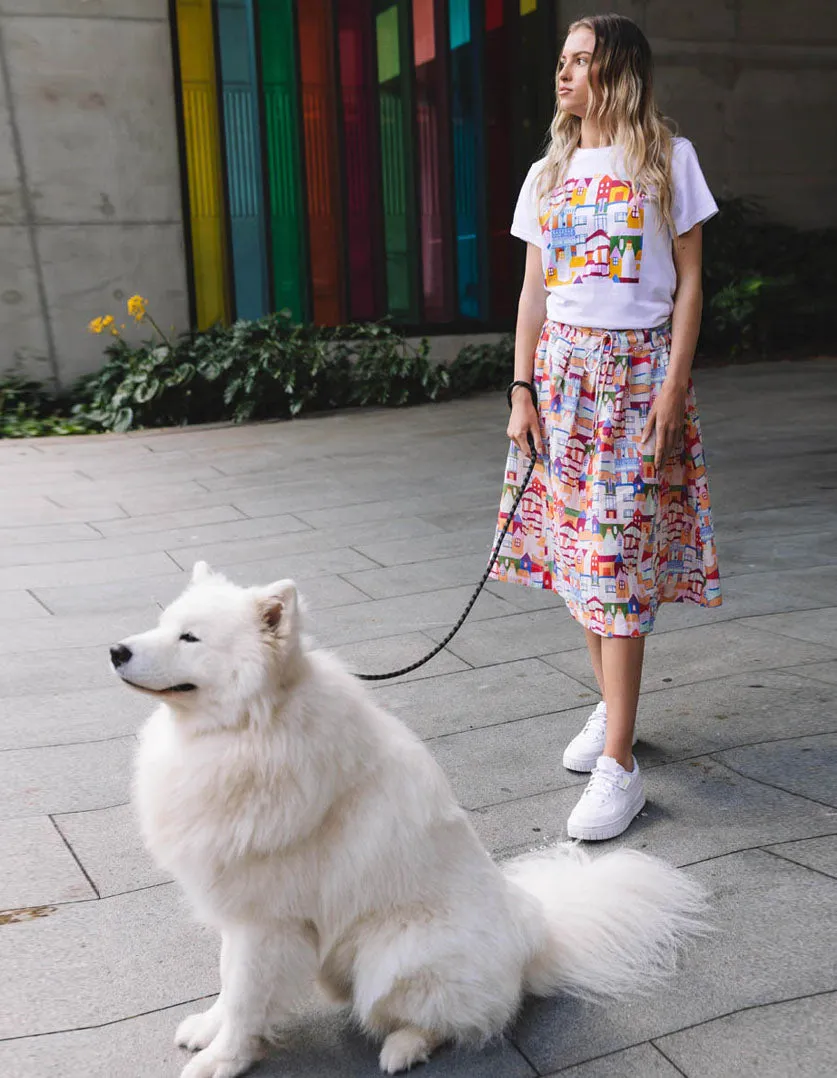 Kathleen Skirt Urban Scapes in Linen