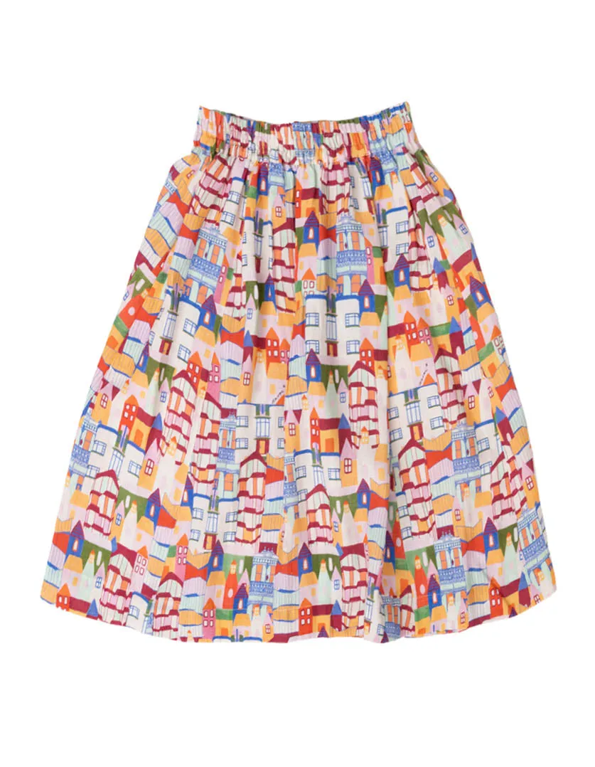 Kathleen Skirt Urban Scapes in Linen