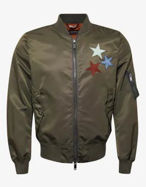 Khaki Jamie Reid Embellished Bomber Jacket