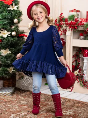 La Dentelle Blues Hi-Lo Lace Tunic