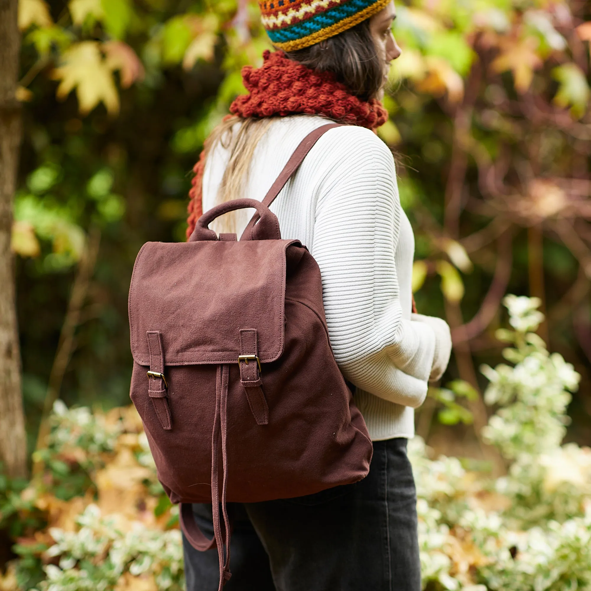 LAKSHYA Unisex Canvas Backpack Vegan 100% Cotton