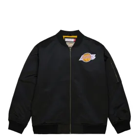 LIGHTWEIGHT SATIN BOMBER VINTAGE LOGO LA LAKERS