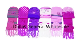 Little Girls Cute Beanie Gloves Scarf Set Wholesale