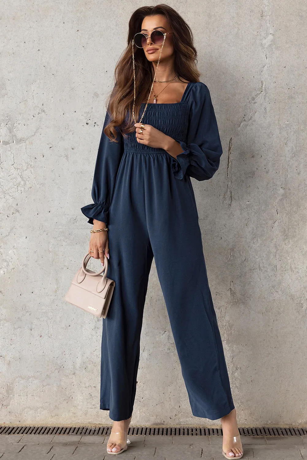 Long Flounce Sleeve Jumpsuit