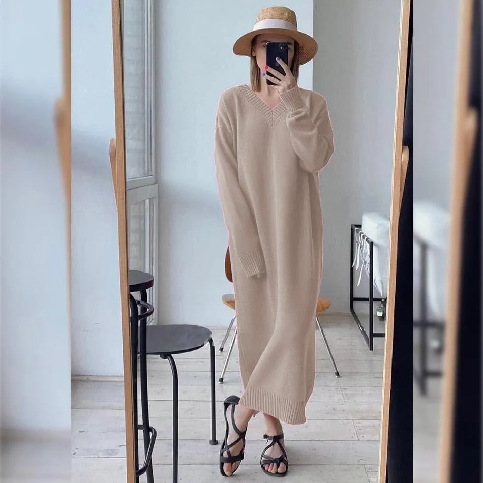 Long Sleeve Oversized Sweater Dress