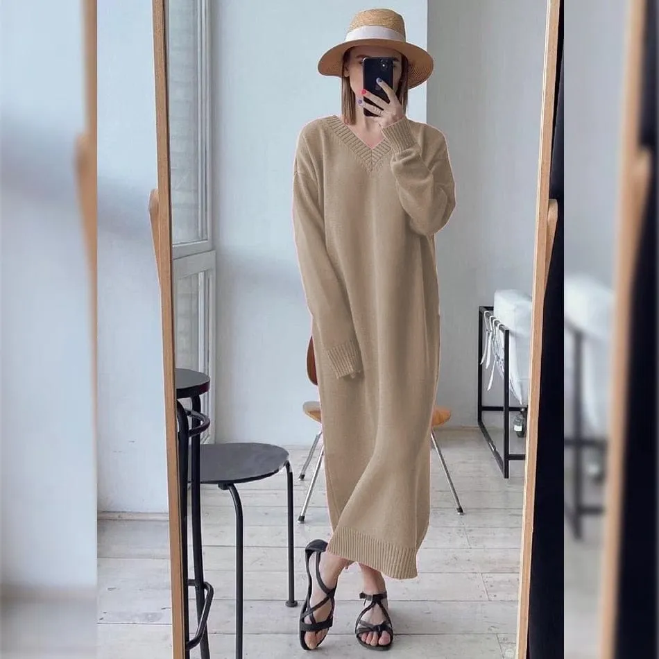 Long Sleeve Oversized Sweater Dress