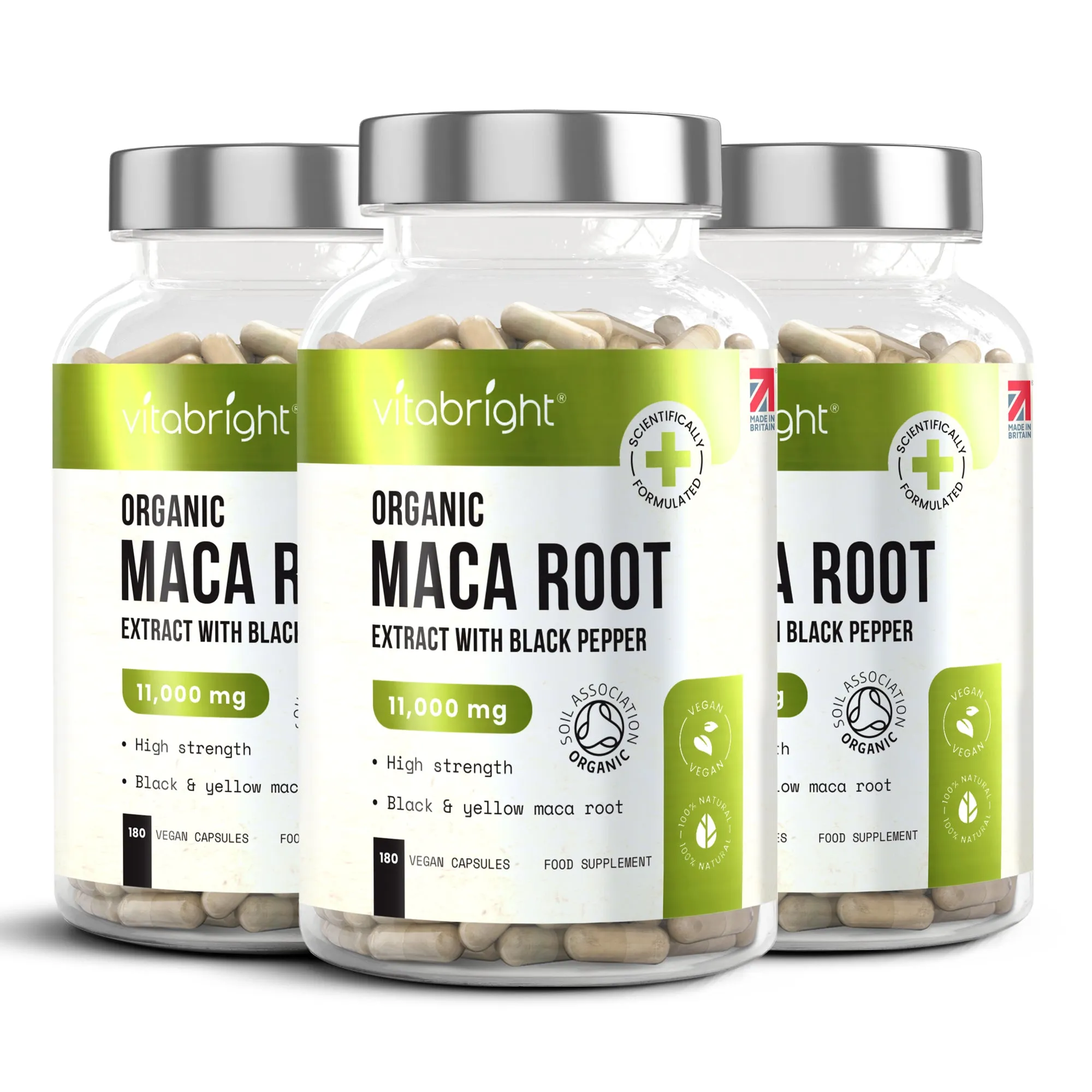 Maca Root High Strength Extract Organic Capsules 11,000mg - 180 = 3 Month Supply