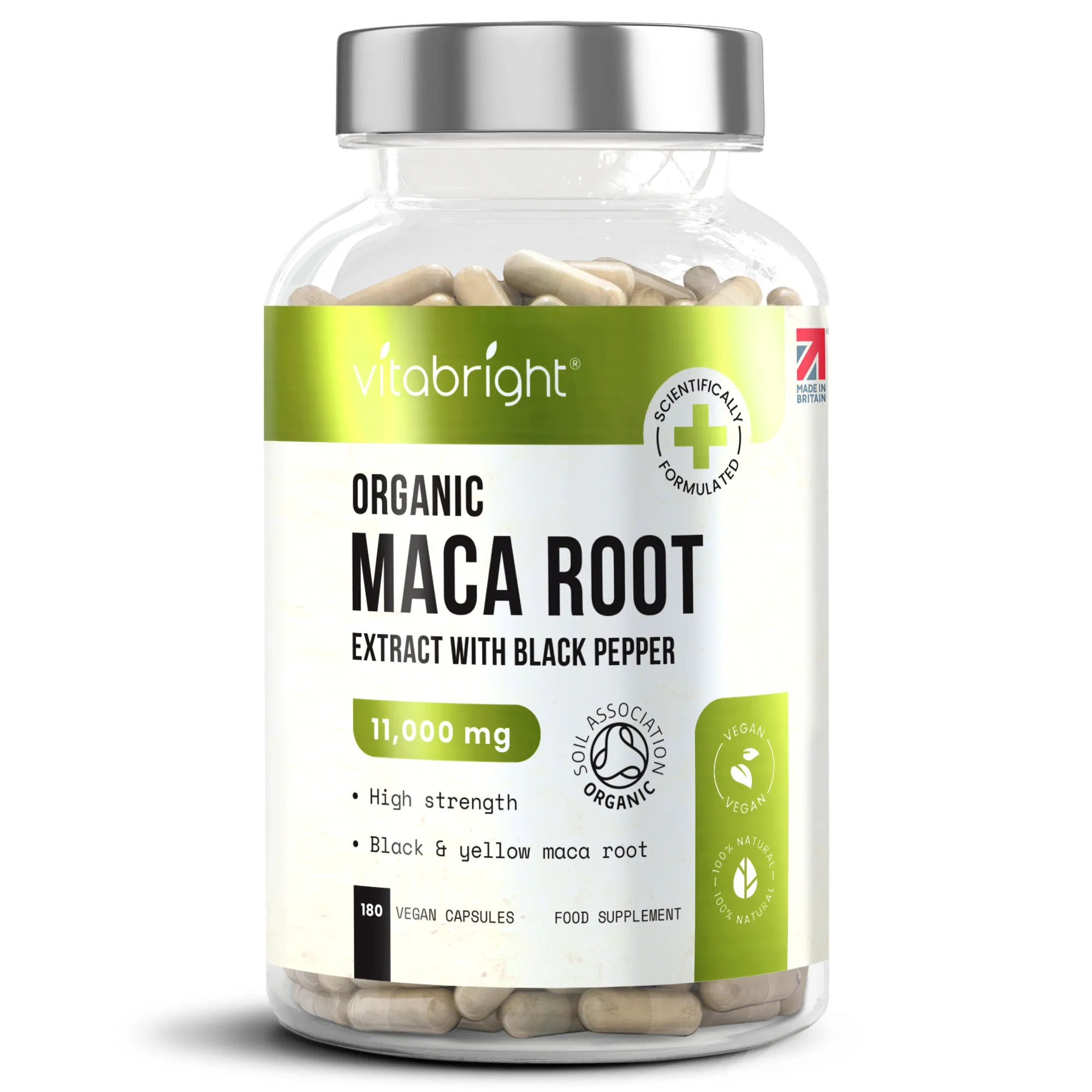 Maca Root High Strength Extract Organic Capsules 11,000mg - 180 = 3 Month Supply