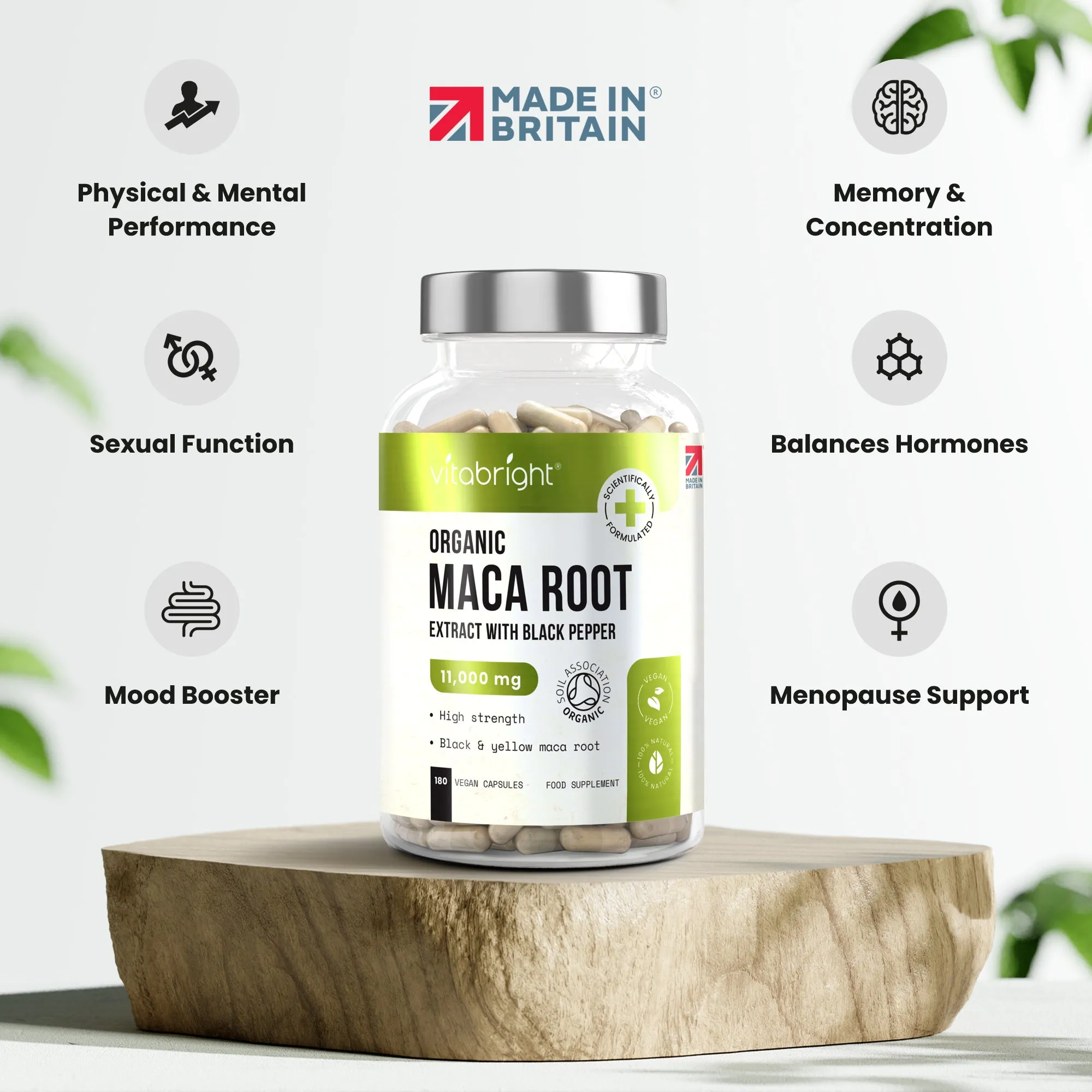 Maca Root High Strength Extract Organic Capsules 11,000mg - 180 = 3 Month Supply