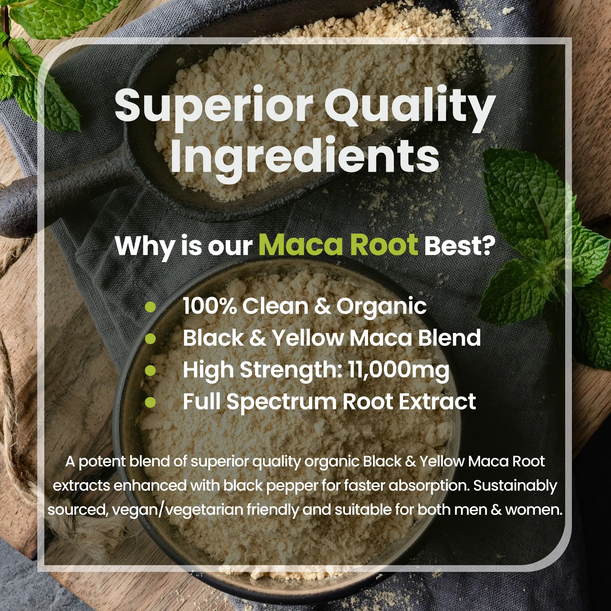 Maca Root High Strength Extract Organic Capsules 11,000mg - 180 = 3 Month Supply