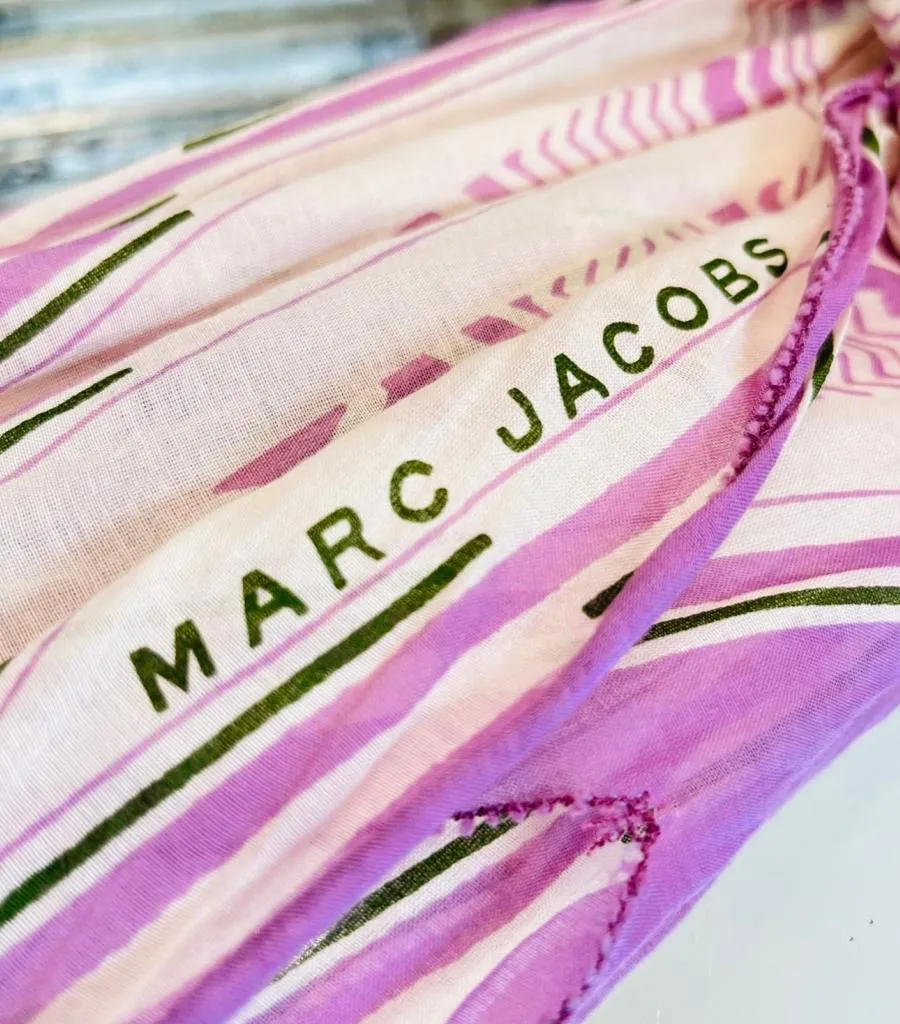 Marc Jacobs Aztec Print Cotton Scarf With Pearl Trim