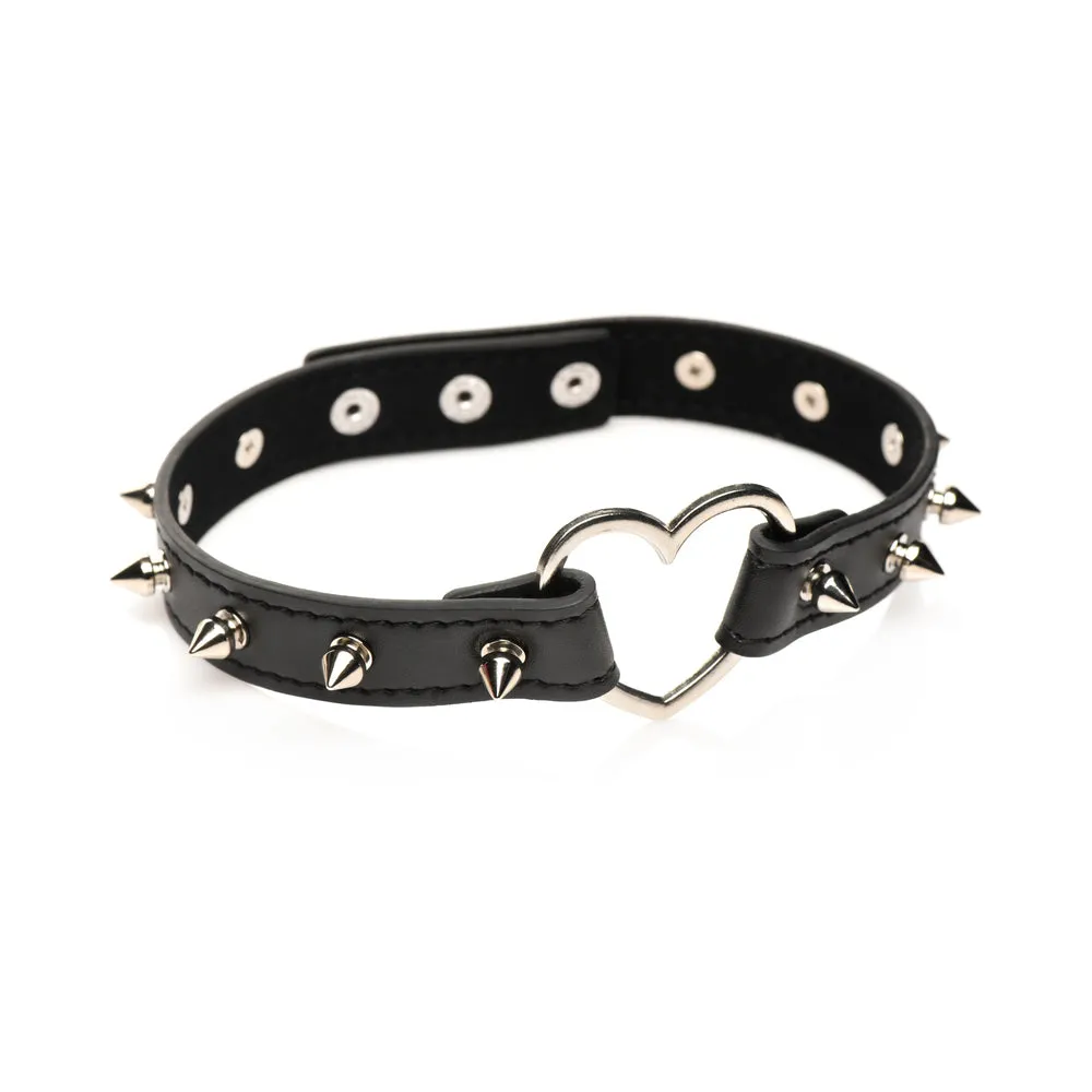 Master Series Spiked Heart Choker Black