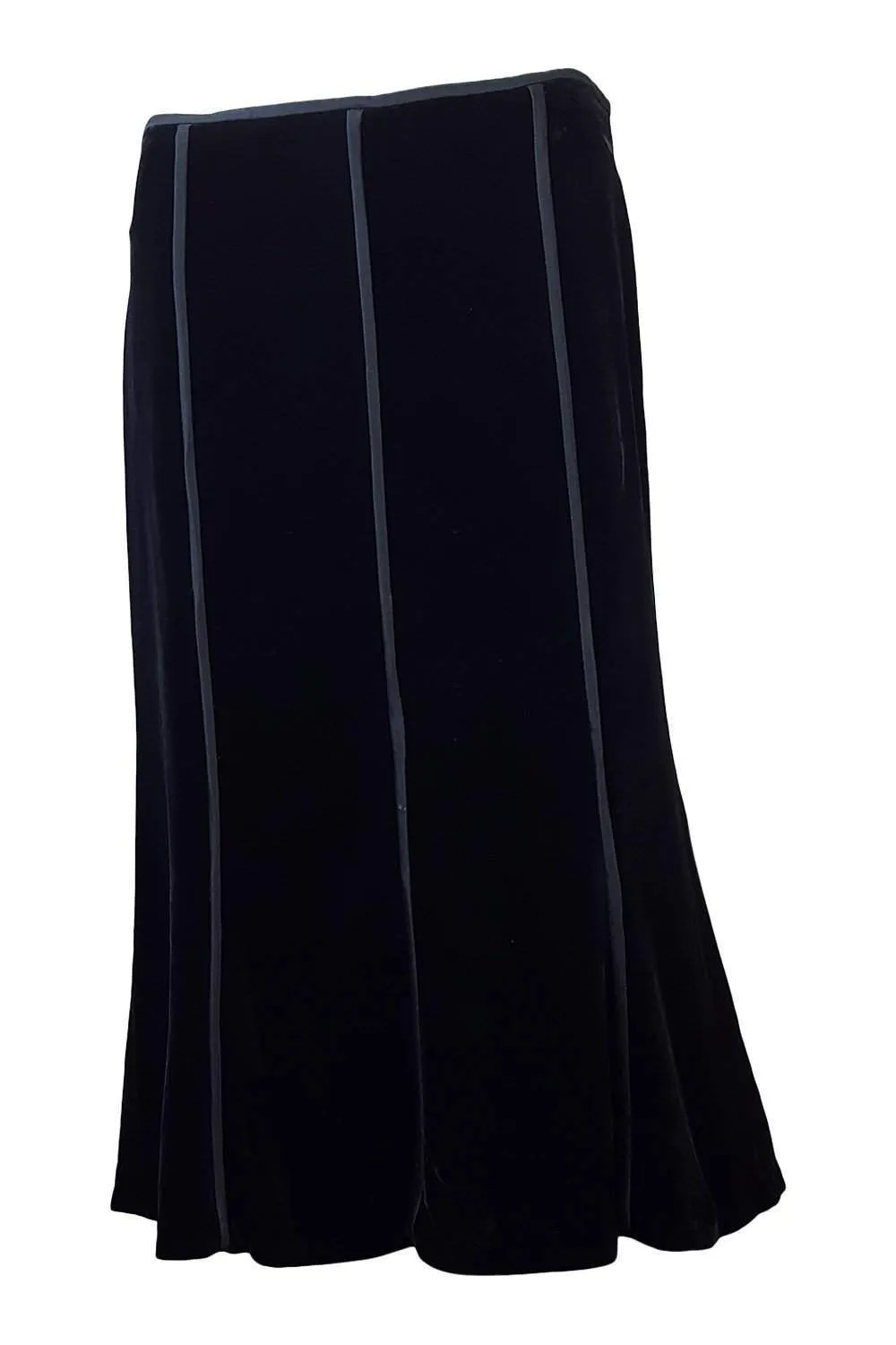 MAX MARA Black Velvet Silk Blend Kick Flare Skirt (UK 10)