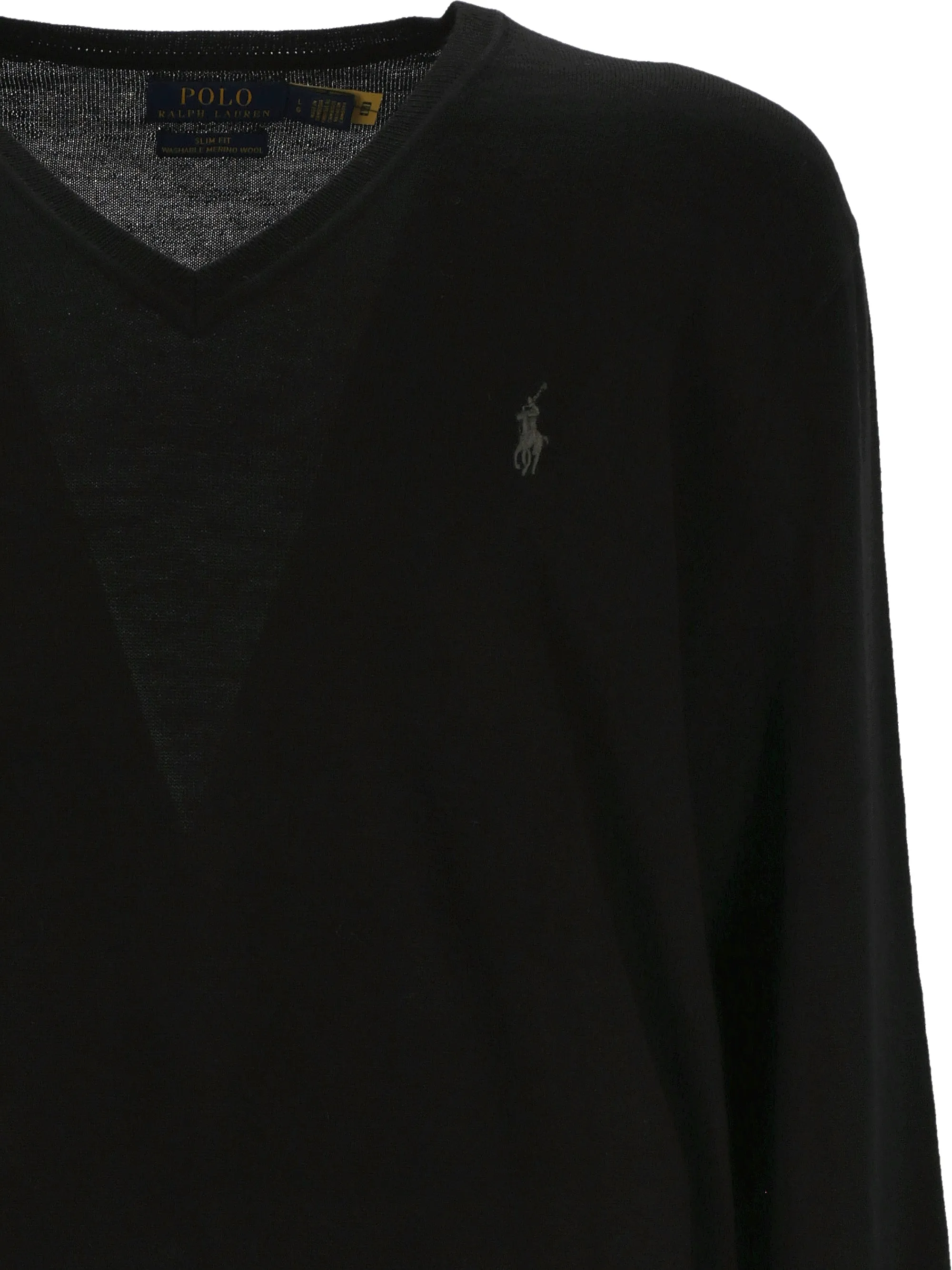 Men's Black Wool Polo Sweater