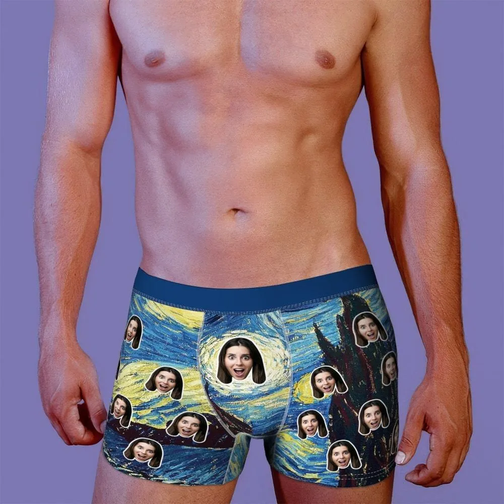 Men's Custom Face Boxer Shorts, Put Face On Underwear-Painting