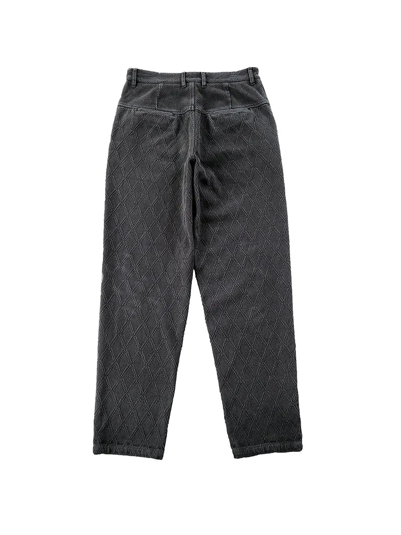 Men's Diamond Pattern Sashiko Tapered Pants