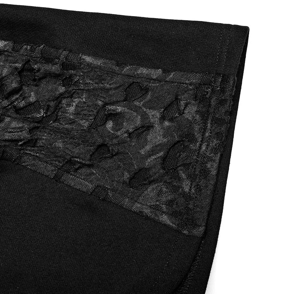 Men's Gothic Irregular Ripped Scarf with Hood