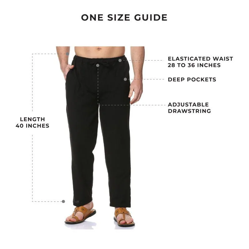 Men's Lounge Pant | Black | Fits Waist Size 28" to 36"