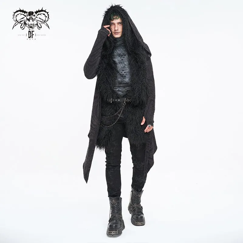 Men's Punk Faux Fur Scarf with Hood