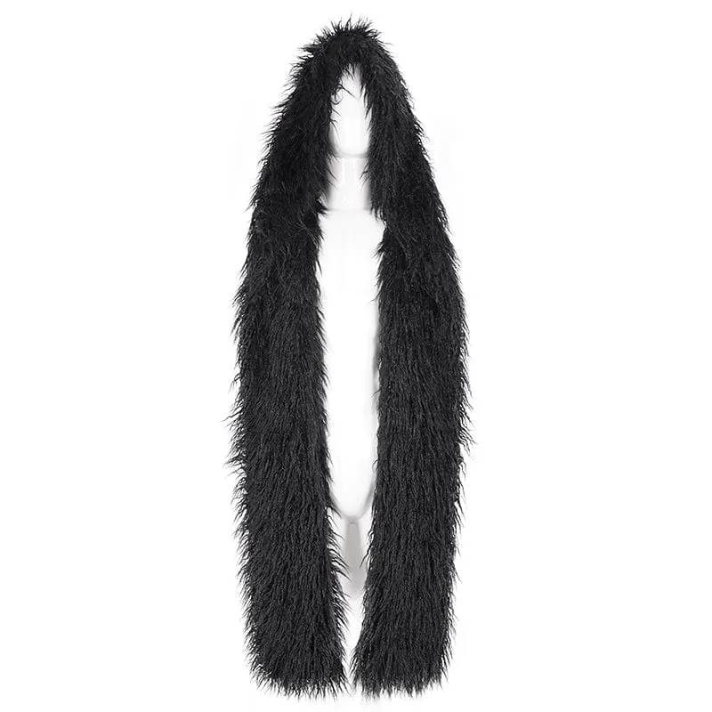 Men's Punk Faux Fur Scarf with Hood