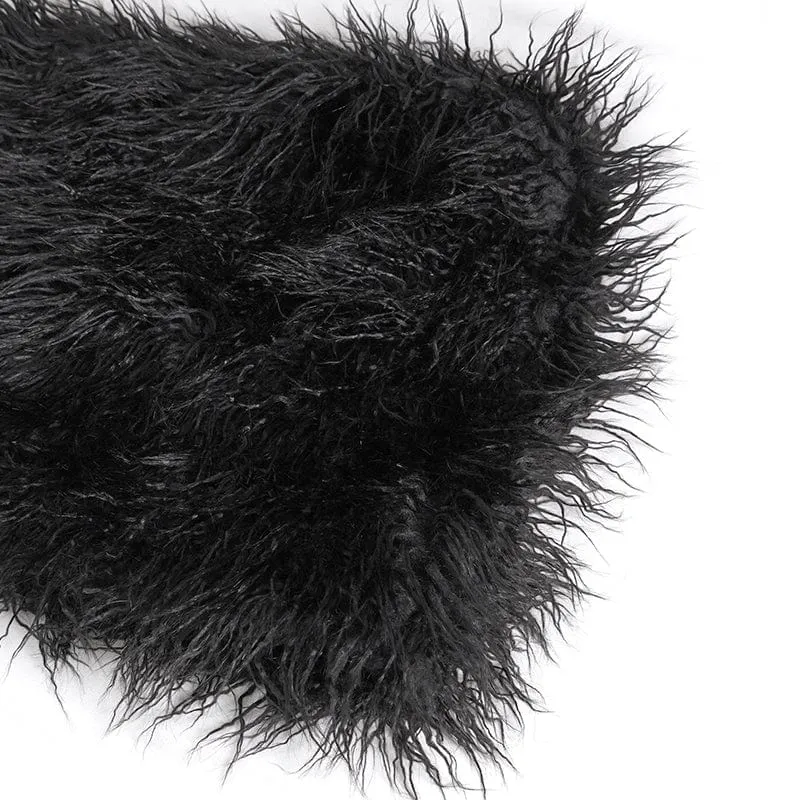 Men's Punk Faux Fur Scarf with Hood