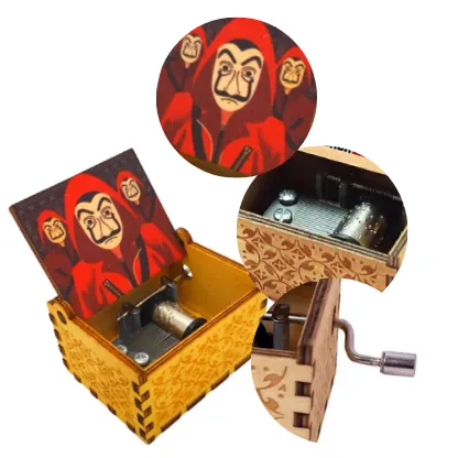 Money Heist Wooden Handcrafted Music Box - La Casa le Team: Unmask the Symphony of Intrigue 🏴‍☠️🎶