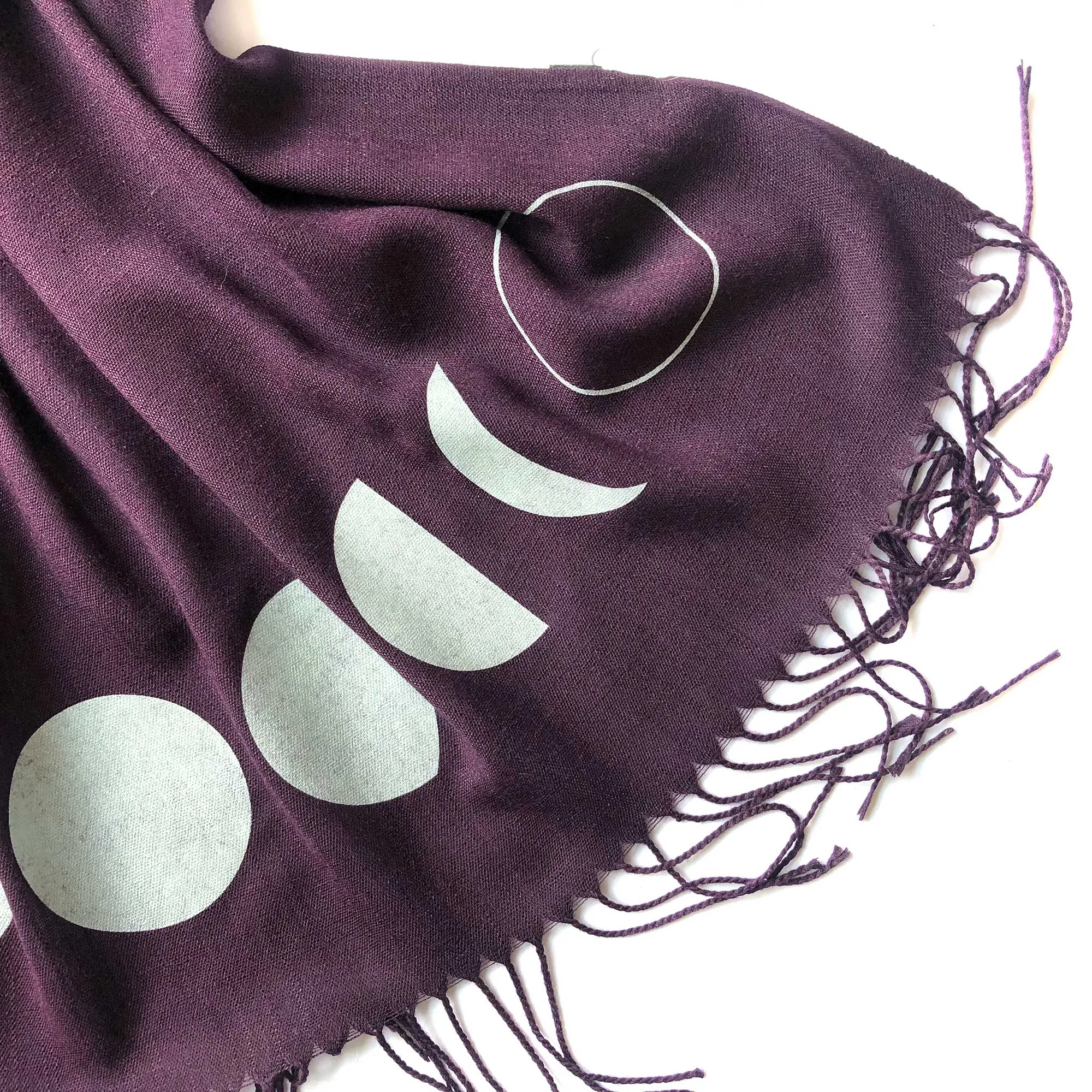 Moon Phase Scarf, bamboo pashmina