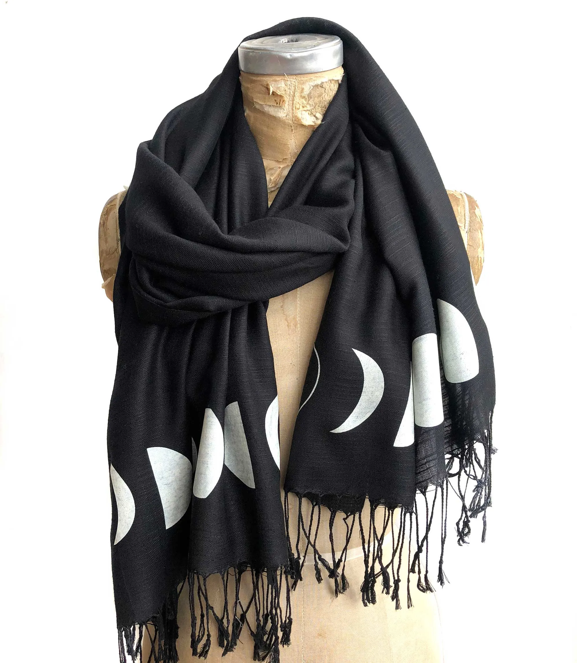 Moon Phase Scarf, bamboo pashmina