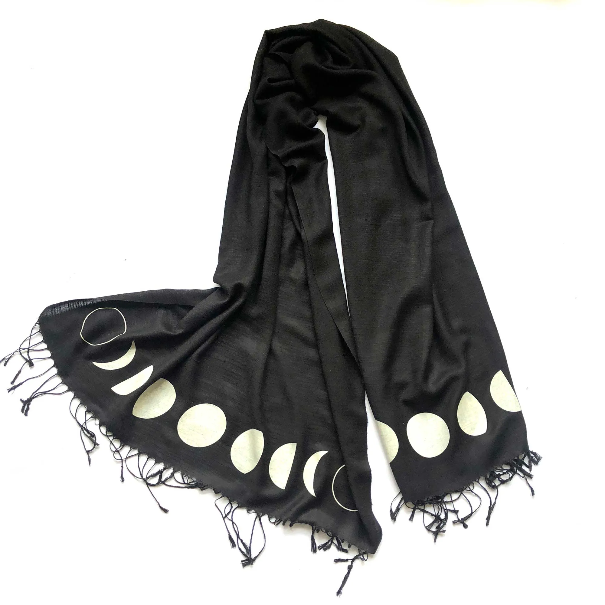 Moon Phase Scarf, bamboo pashmina