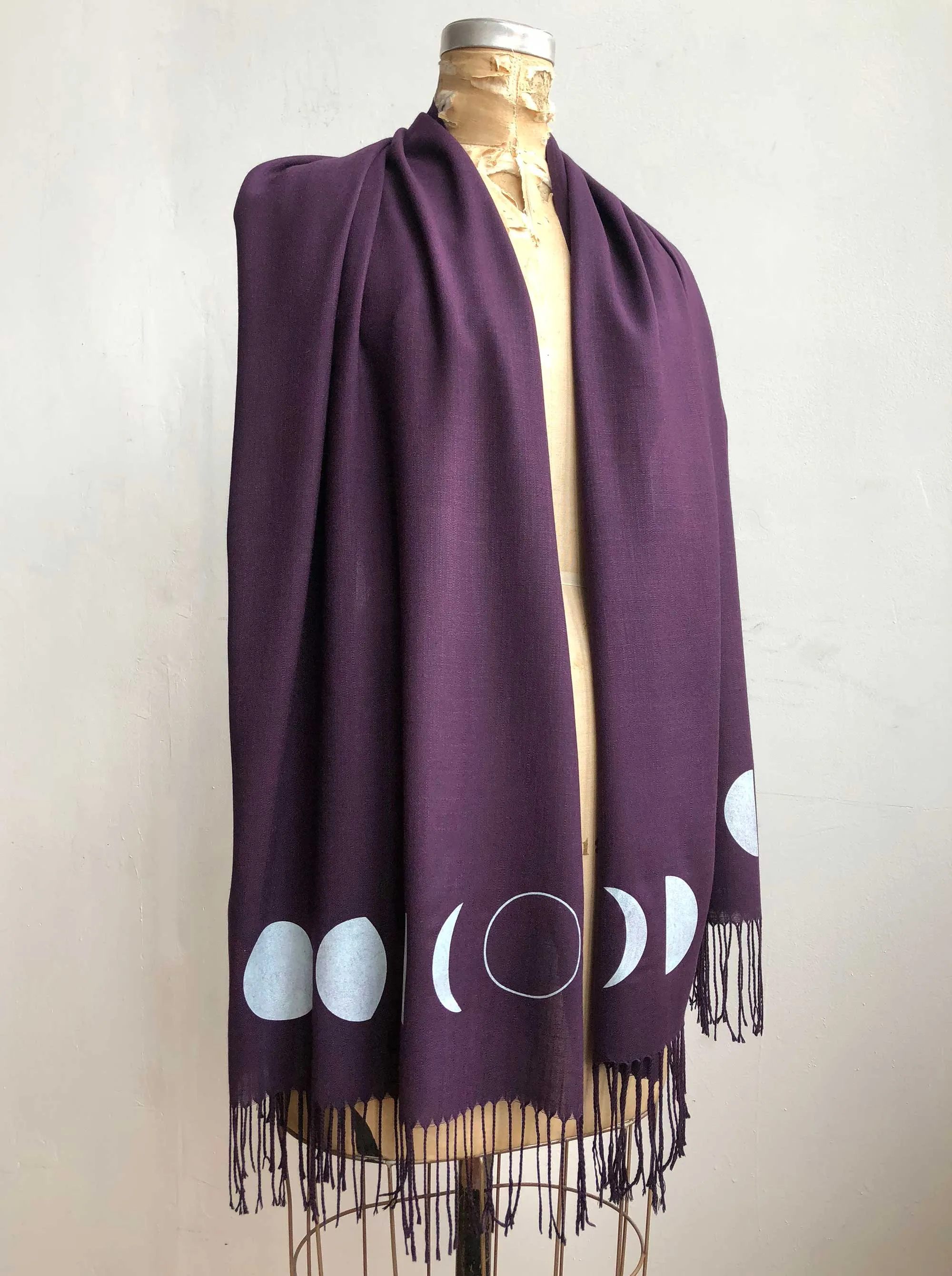 Moon Phase Scarf, bamboo pashmina