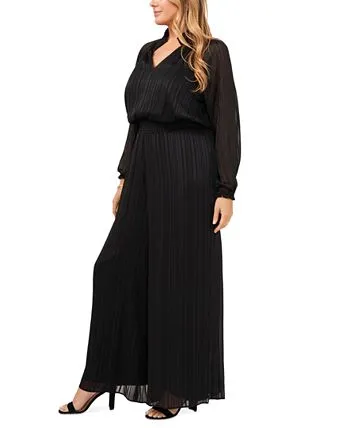 MSK Women's Smocked Waist Jumpsuit Black Size 1X