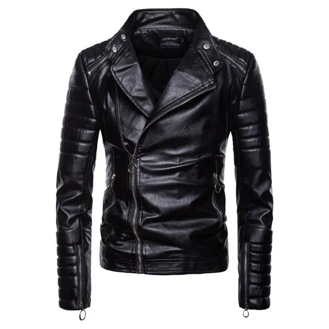 New Brand Jacket Punk Multi Design Style Motorcycle Biker Leather Jacket Men Fashion Skull Leather Coats Male Bomber Jacket 5XL