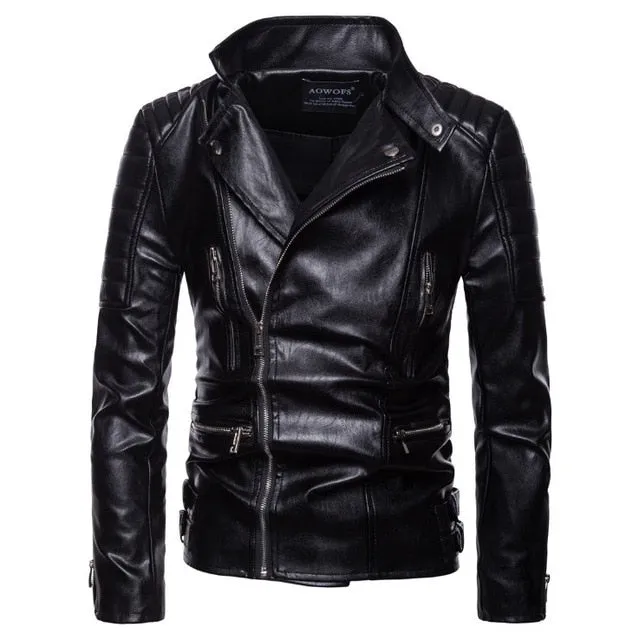 New Brand Jacket Punk Multi Design Style Motorcycle Biker Leather Jacket Men Fashion Skull Leather Coats Male Bomber Jacket 5XL