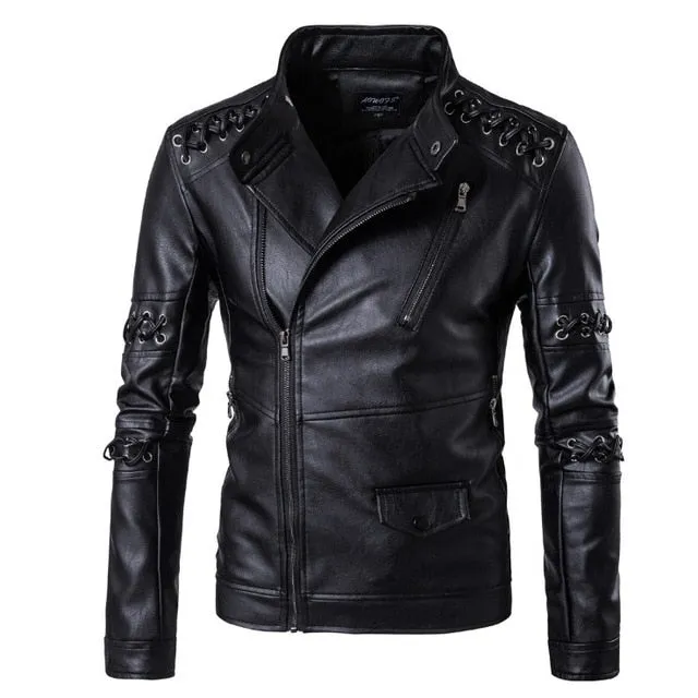 New Brand Jacket Punk Multi Design Style Motorcycle Biker Leather Jacket Men Fashion Skull Leather Coats Male Bomber Jacket 5XL