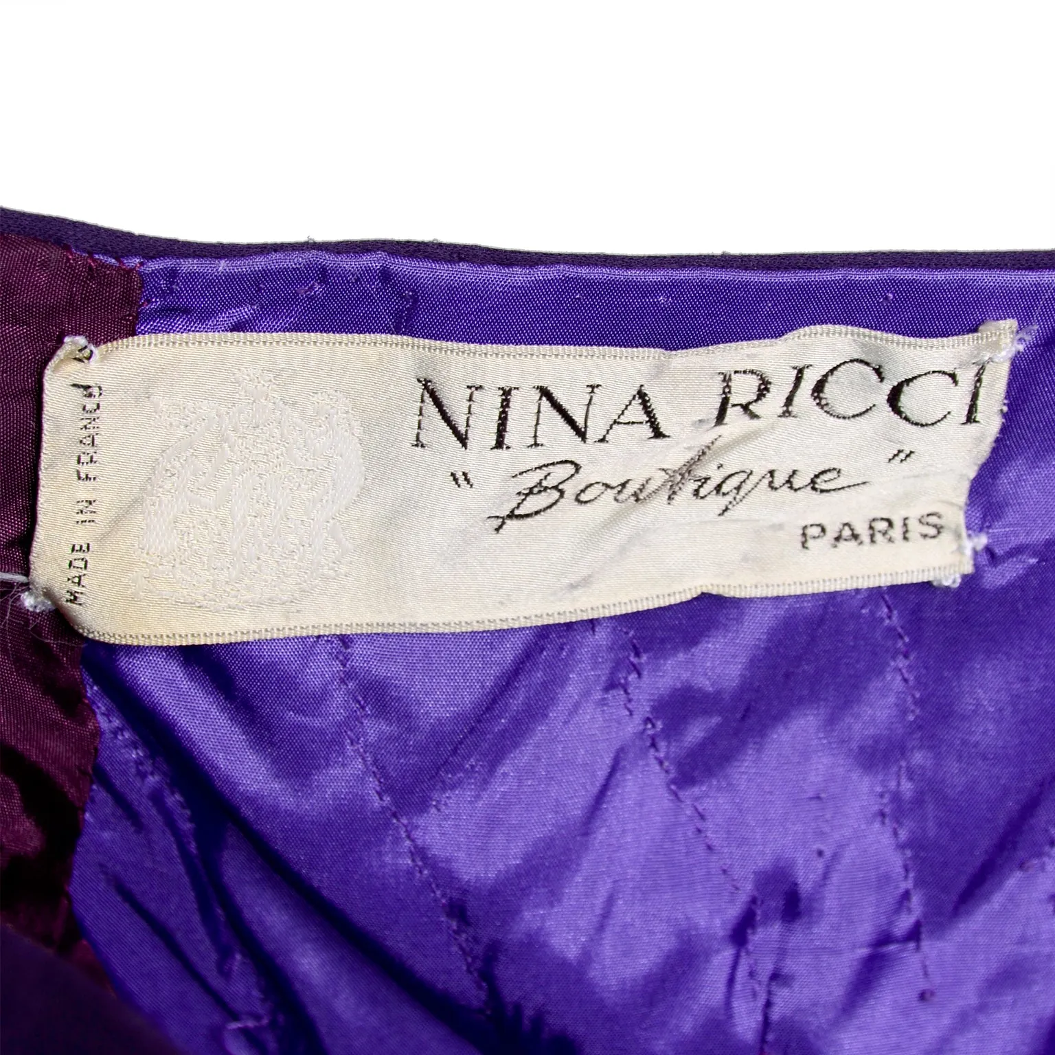 Nina Ricci Purple Pink & Green Color Block Strapless Evening Gown