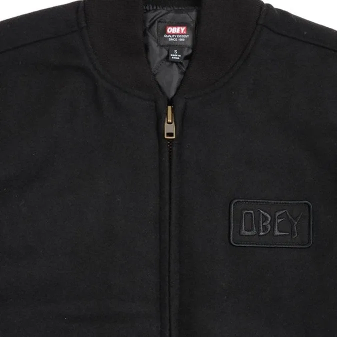 OBEY X SUICIDAL TENDENCIES BOMBER JACKET // BLACK